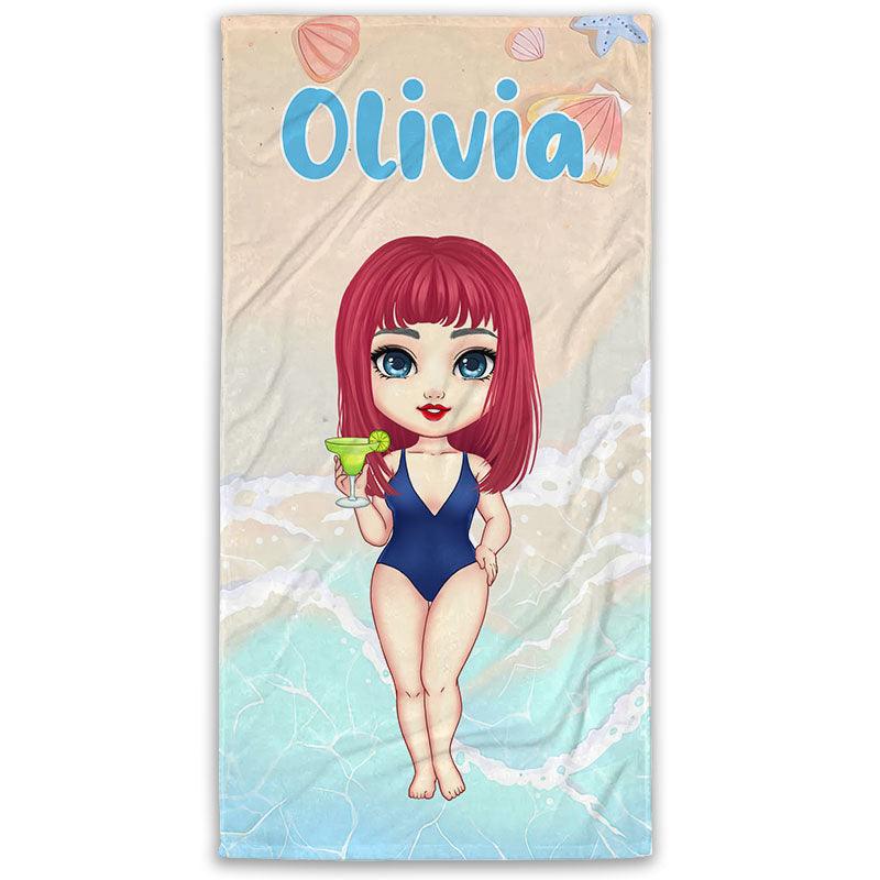 Personalized Beach Girl Towel - Besties & Friends Gift Idea
