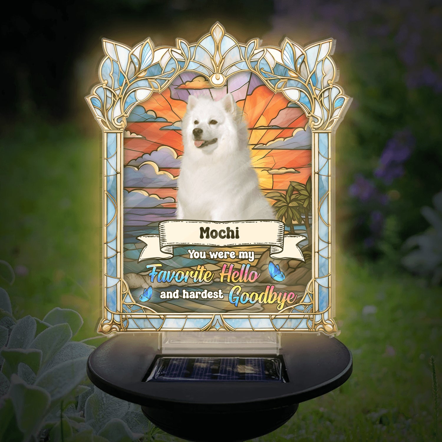 Loss of Pet - You Were My Favorite Hello - Personalized Solar Light