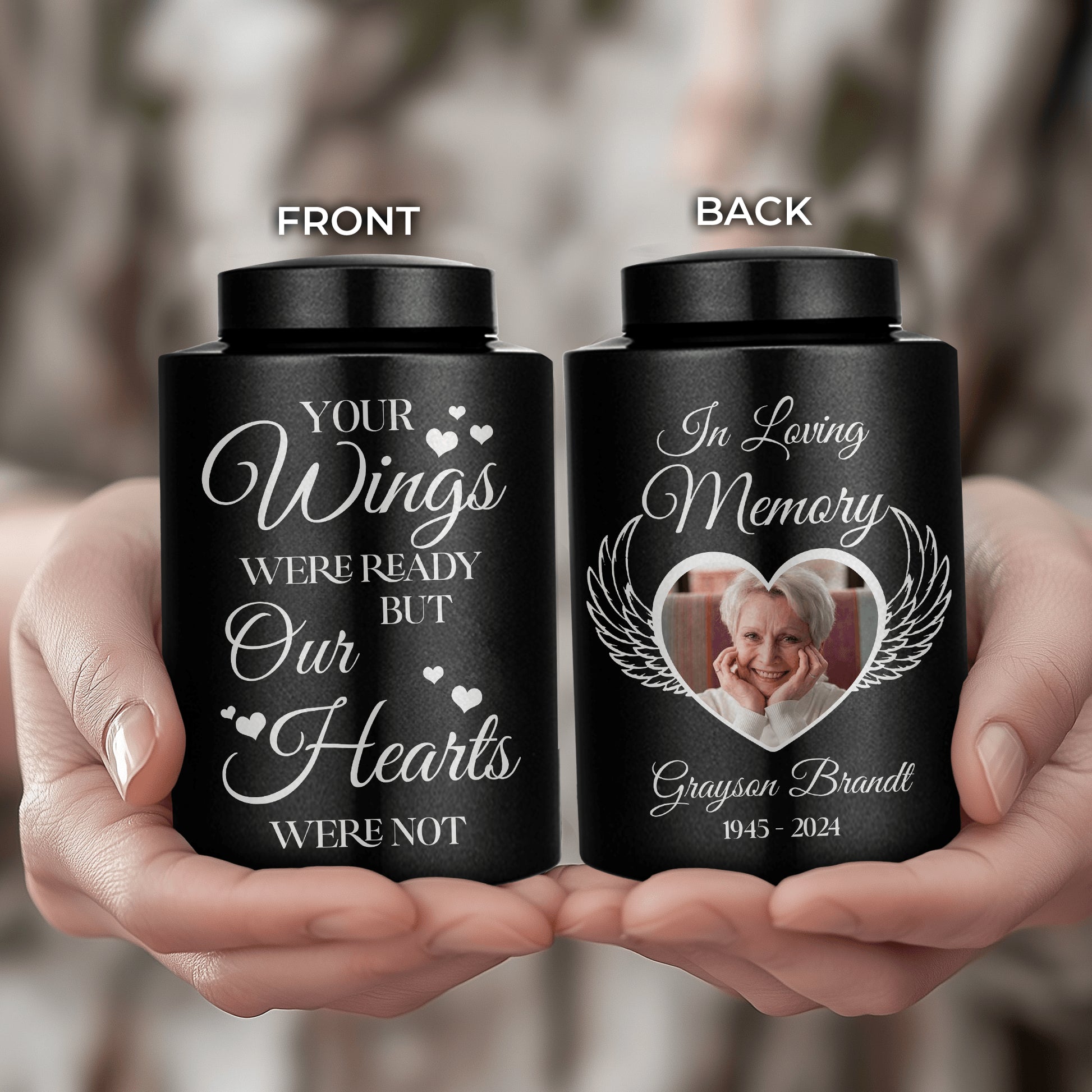 In Loving Memories Keepsake Urn for Ashes - Stainless Steel Urn