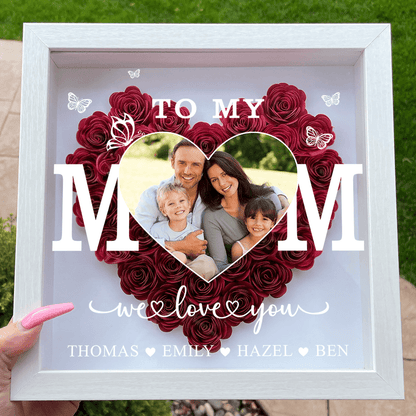 To My Mom - Personalized Heart Monogram Flower Box