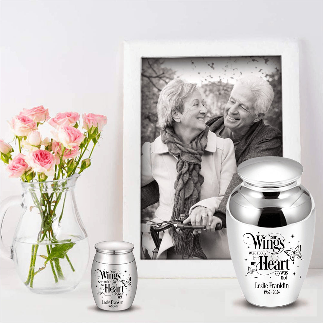 Mini Keepsake Urn - Buffterfly Wings Ready, Heart Not - Ashes Urn