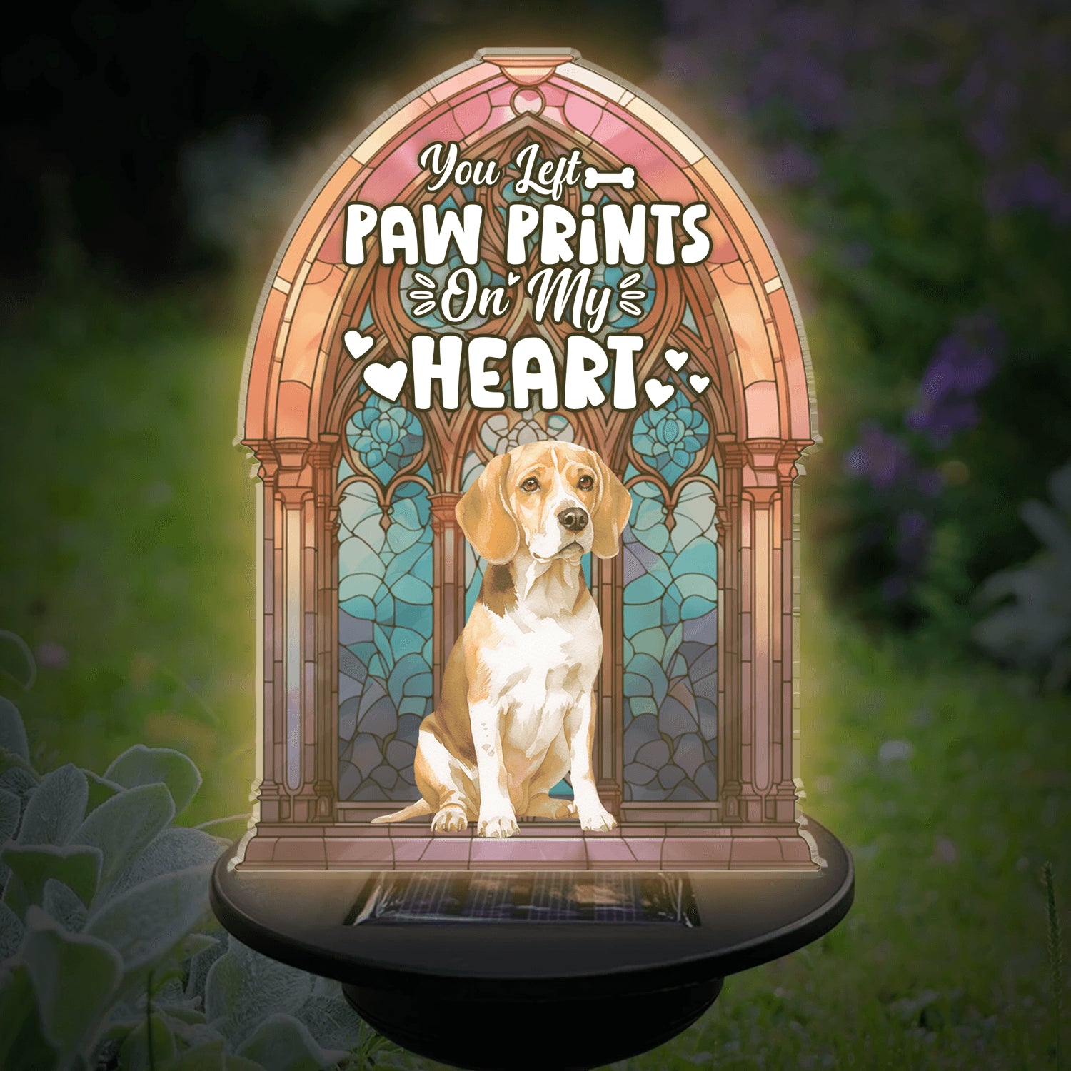 Loss of Pet - You Left Paw Prints On My Heart - Custom Solar Light