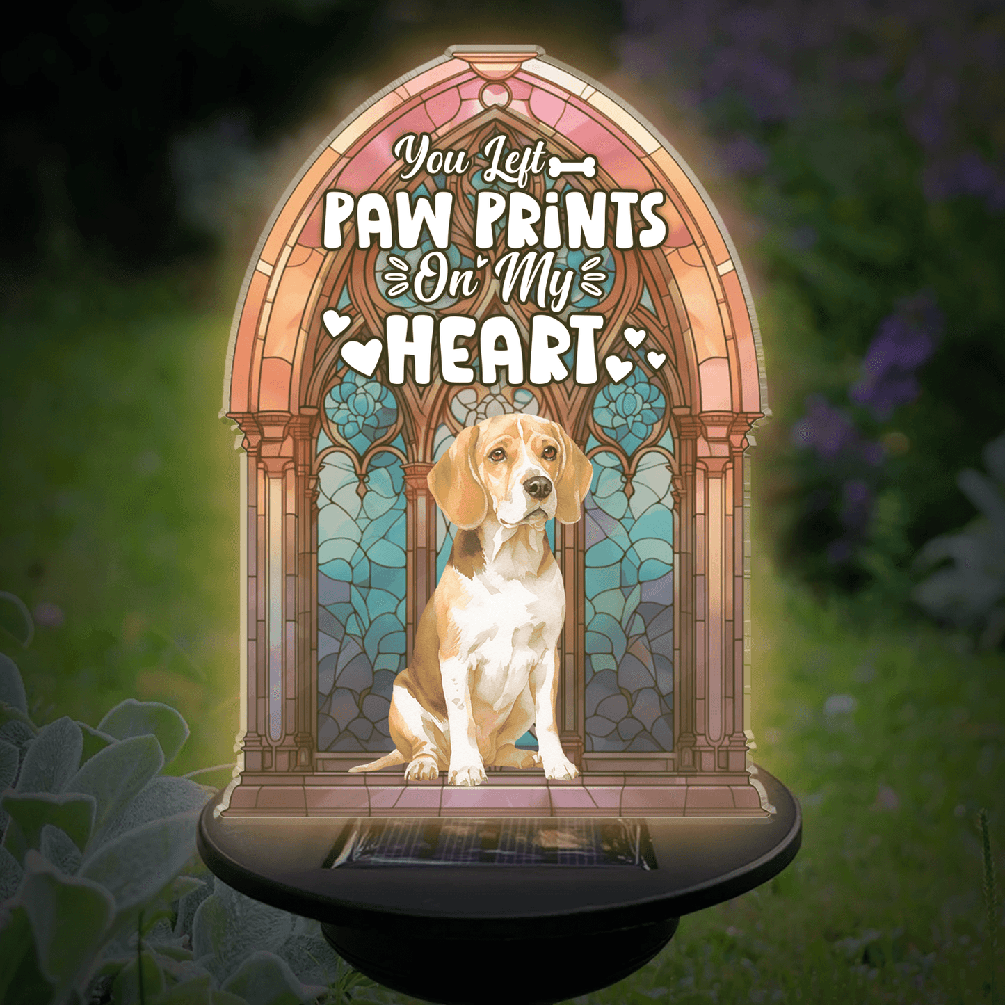 Loss of Pet - You Left Paw Prints On My Heart - Custom Solar Light