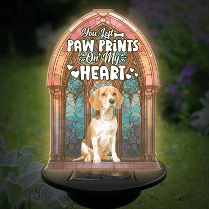 Loss of Pet - You Left Paw Prints On My Heart - Custom Solar Light