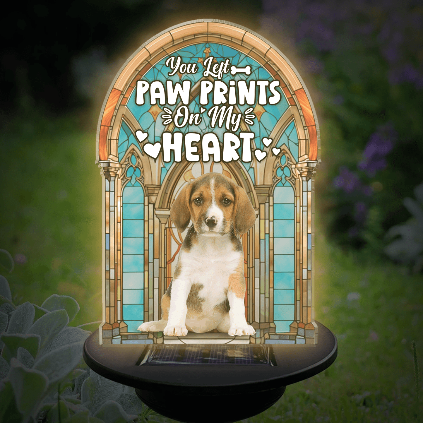 Loss of Pet - You Left Paw Prints On My Heart - Custom Solar Light