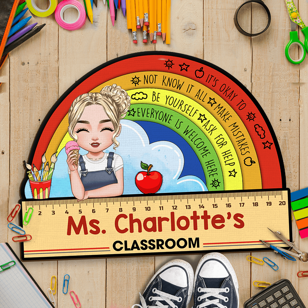 Custom Shape Teacher Doormat - Personalized Classroom Decor
