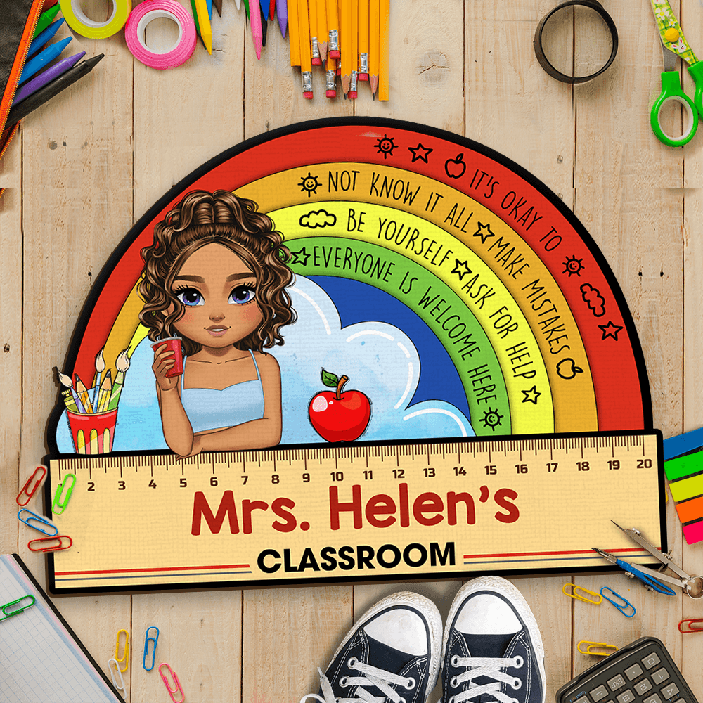 Custom Shape Teacher Doormat - Personalized Classroom Decor