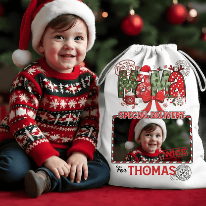 Personalized Mama Nana Christmas Bag - Santa Claus Gift Present Sack