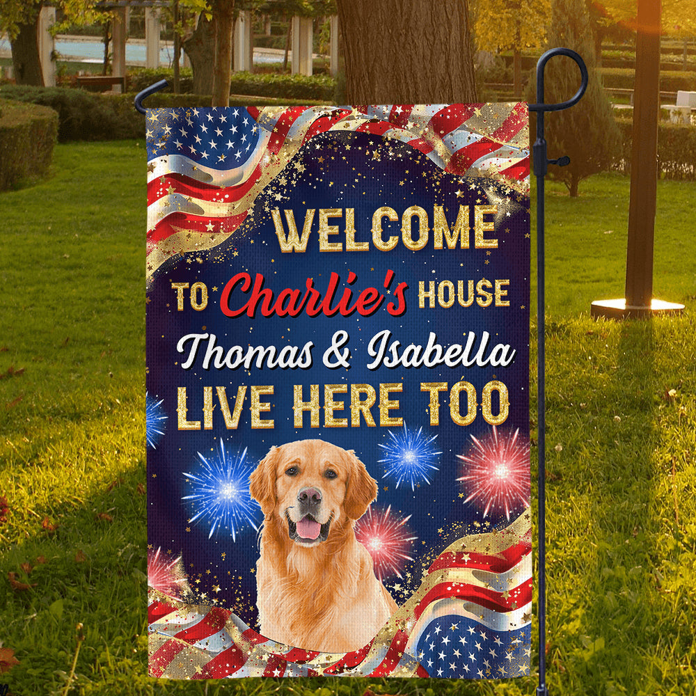 Personalized Pet July 4th Flag - Custom Welcome Garden House Flag