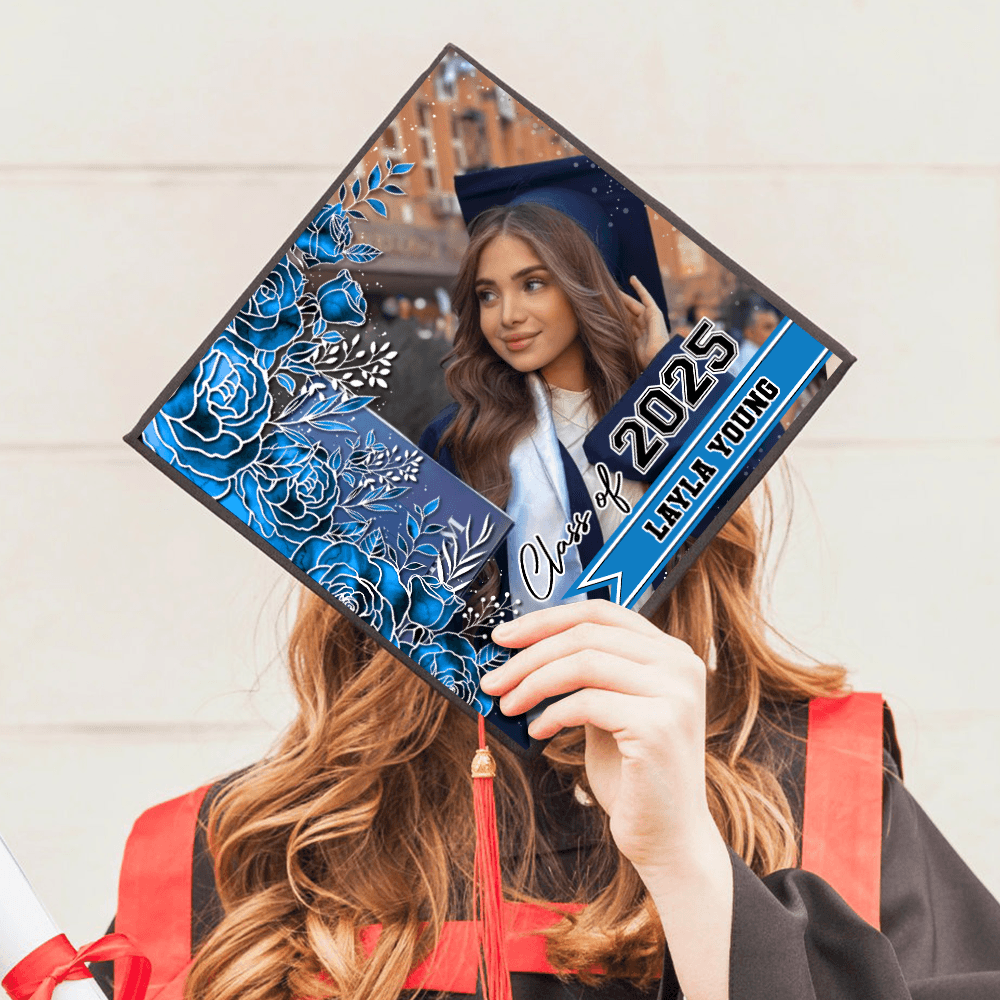 Flower Grad Cap Topper 2025 - Graduation Decoration For Grad Cap