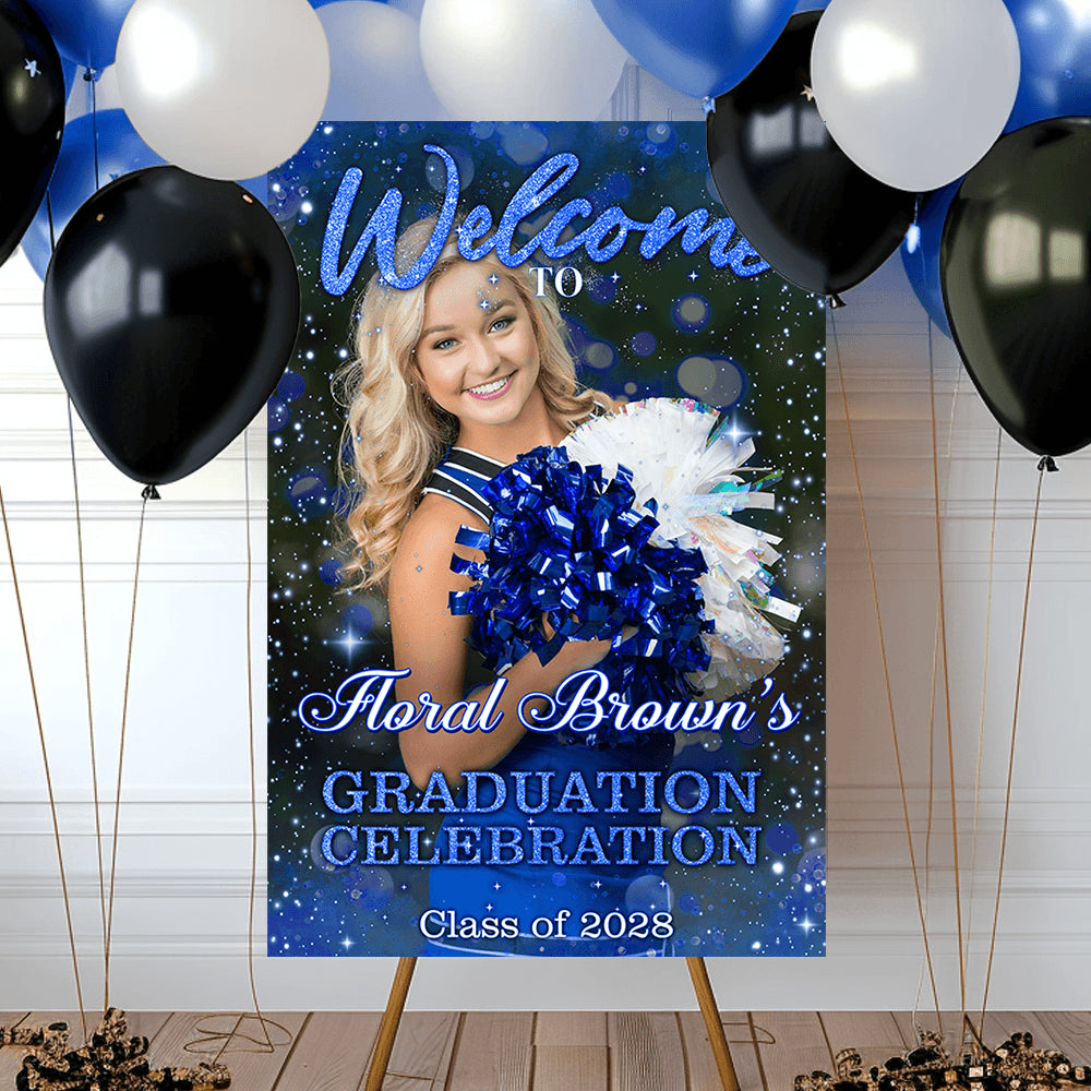 Custom Graduation Party Sign - Personalized Photo Grad Sign