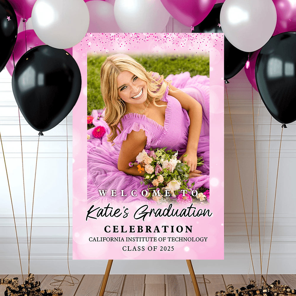 Shine 2025 Grad Photo - Graduation Party Welcome Sign - Graduation Poster