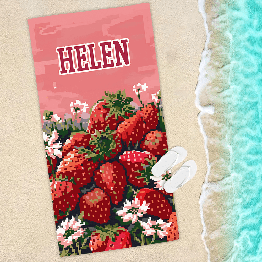 Personalized Beach Towel - Custom Name Pool Summer Towel