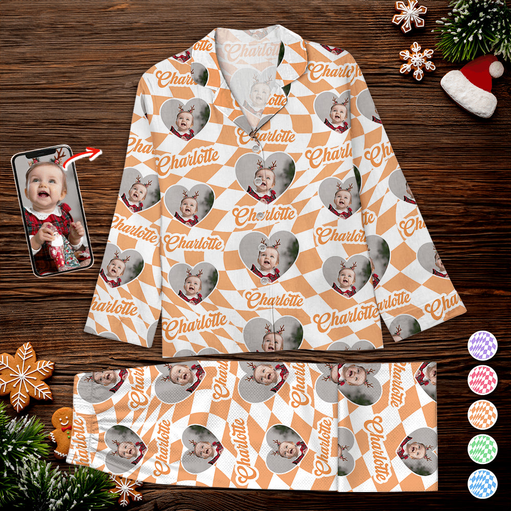 Custom Vans Checkered Christmas Pajama Set - Couple Gift