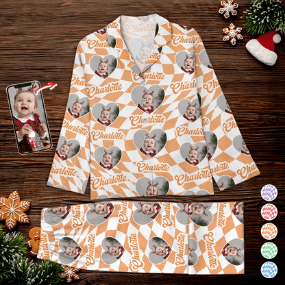 Custom Vans Checkered Christmas Pajama Set - Couple Gift