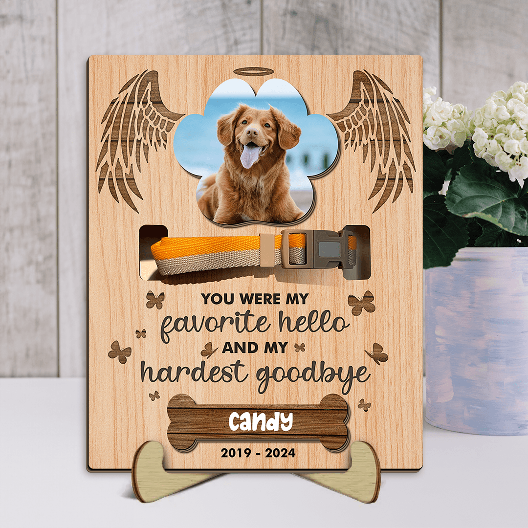 Memorial Pet Collar Sign - Dog Memorial Frame With Collar Holder