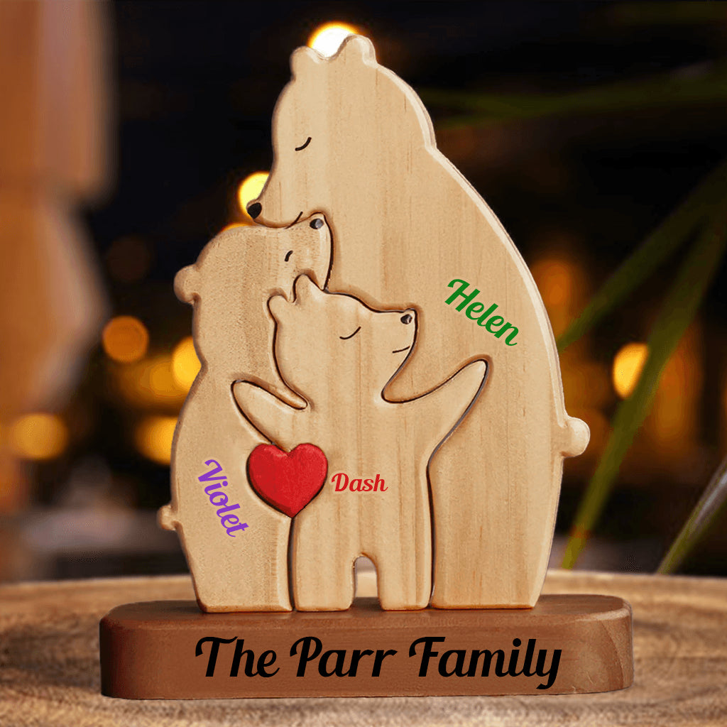Colorful Name Personalized Parent Family Puzzle With Stand