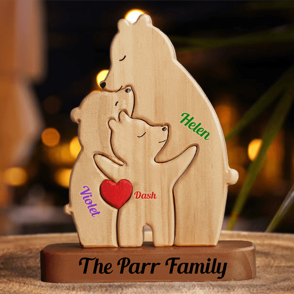Colorful Name Personalized Parent Family Puzzle With Stand