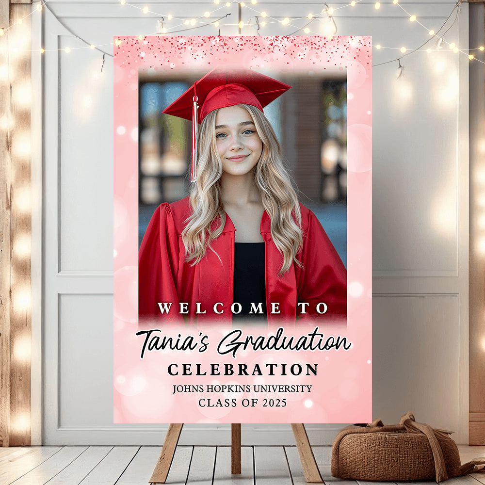 Shine 2025 Grad Photo - Graduation Party Welcome Sign - Graduation Poster
