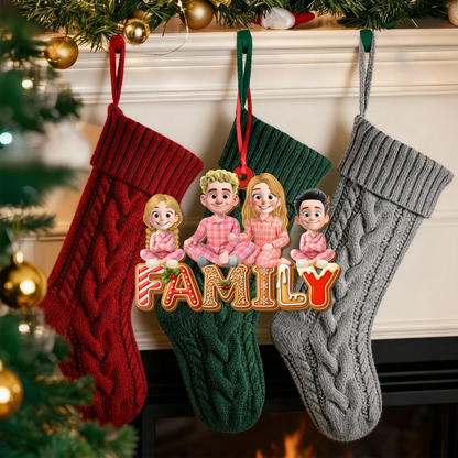 Our Family 2025 Merry Christmas - Wood Ornament 2 Layered
