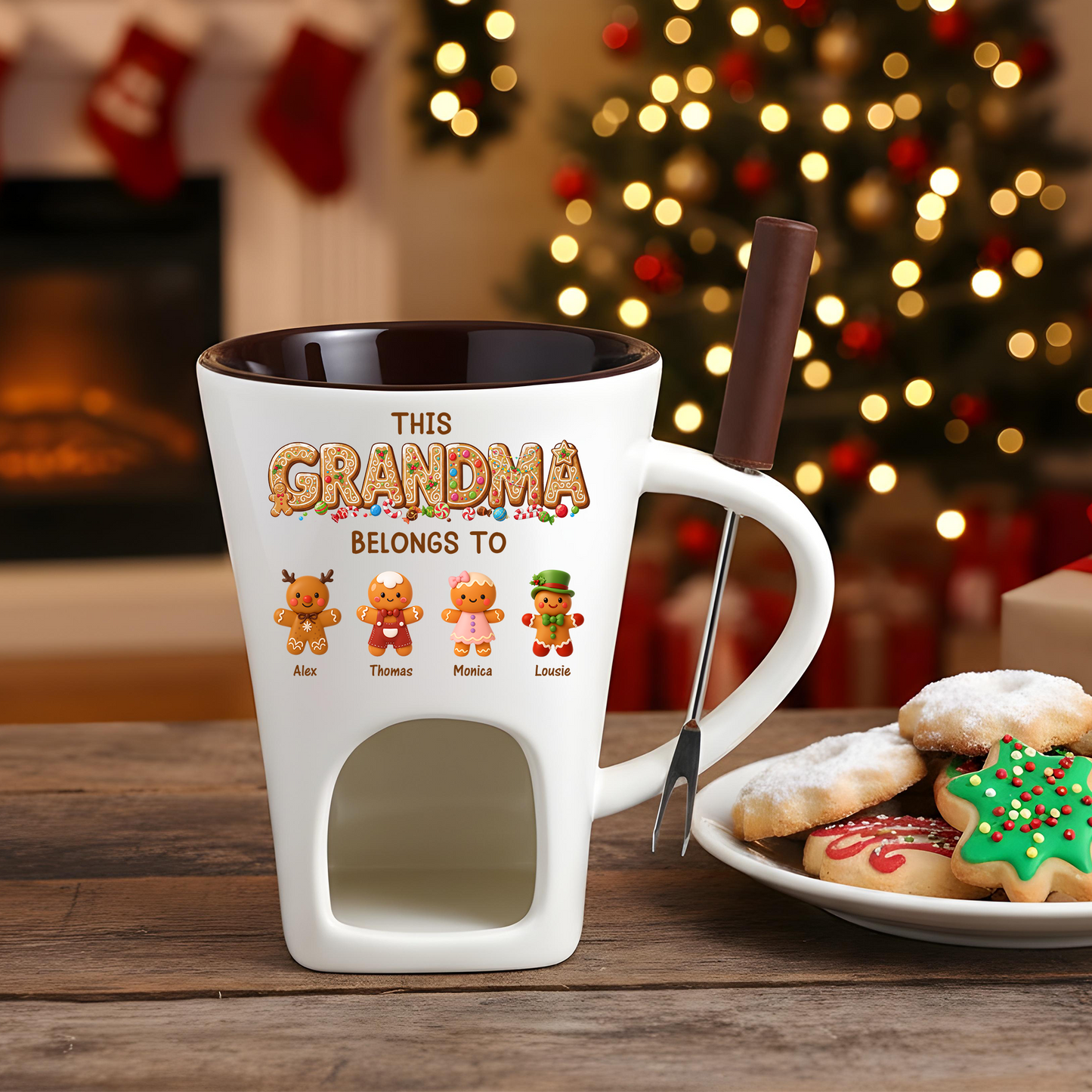 This Grandma Belongs To Hot Chocolate Fondue Mug – Custom Coffee Mug, Unique Christmas Gift