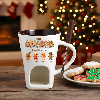 This Grandma Belongs To Hot Chocolate Fondue Mug – Custom Coffee Mug, Unique Christmas Gift