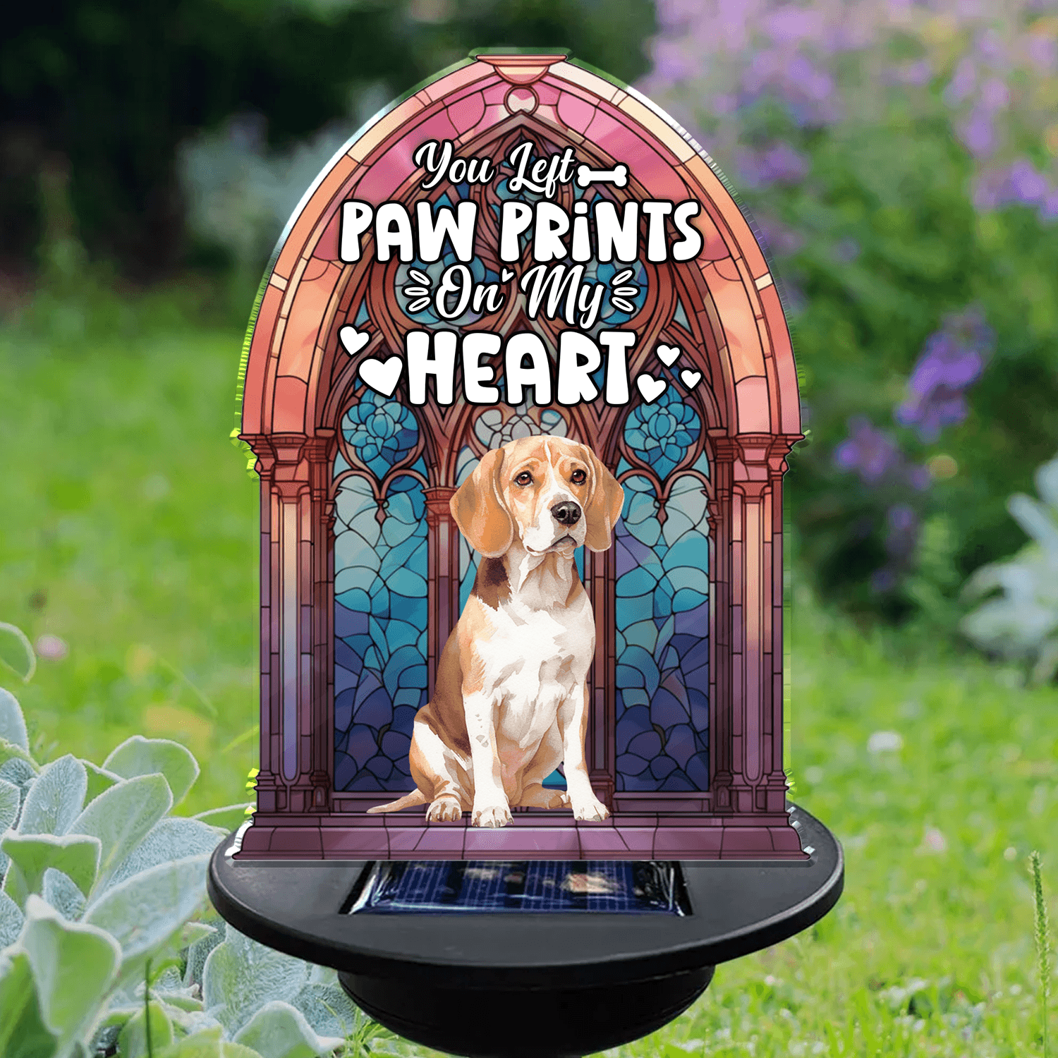 Loss of Pet - You Left Paw Prints On My Heart - Custom Solar Light