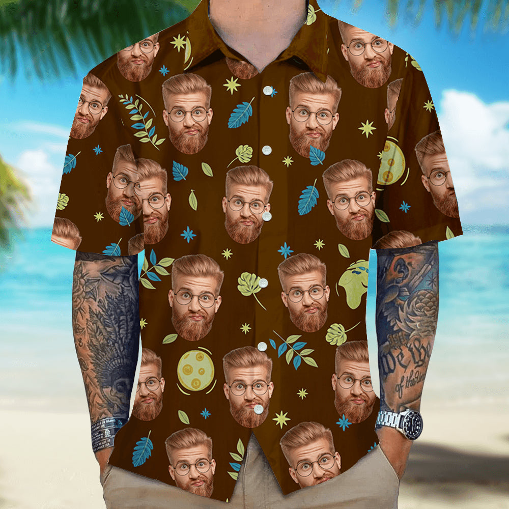 Personalized Planet Hawaiian Shirt - Custom Photo and Name Shirt
