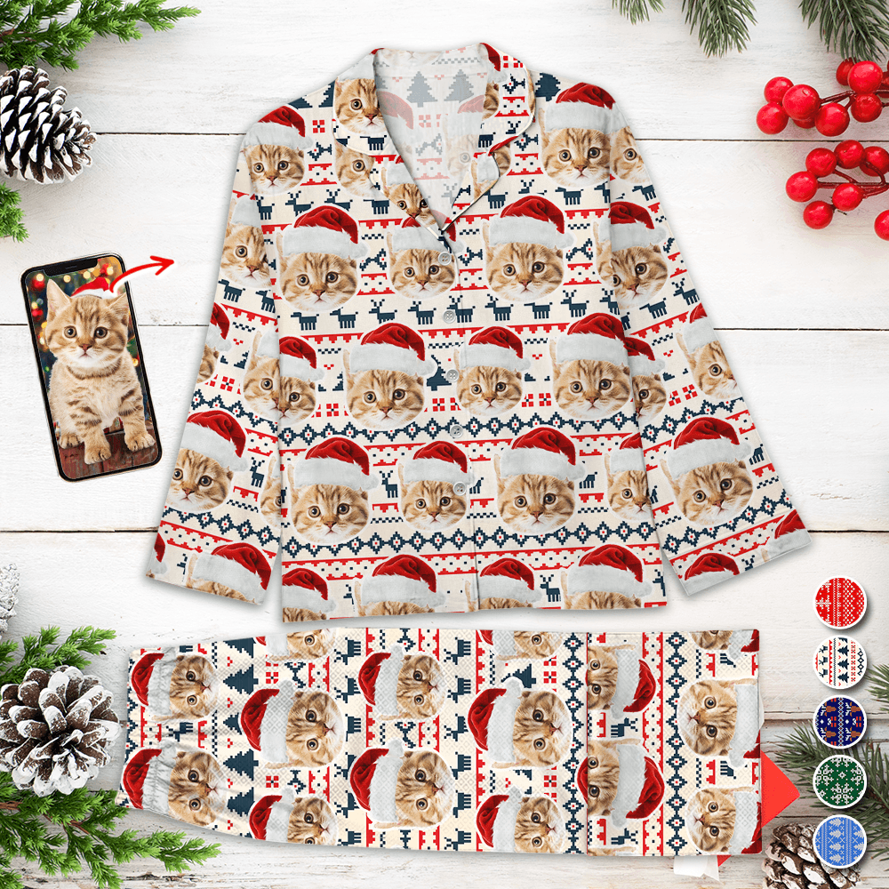 Custom Christmas Cat Pajamas - Personalized Family Pajama Set