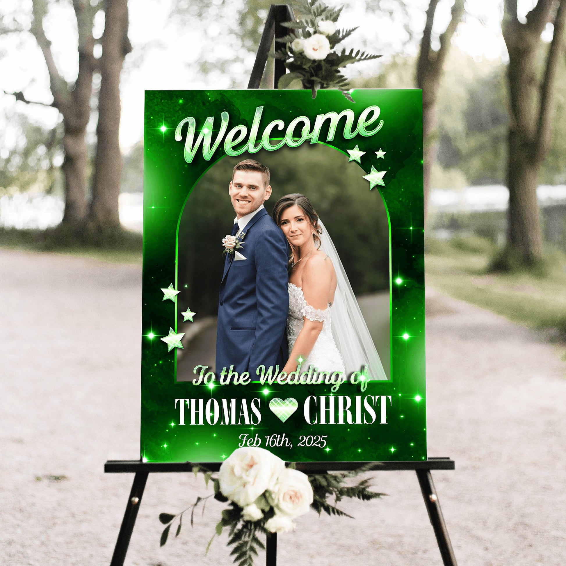 Glitter Wedding Welcome Sign - Welcome Wedding Sign
