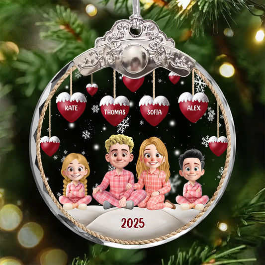 Our Grandkids - Personalized Glass Ornament With Silver Cap