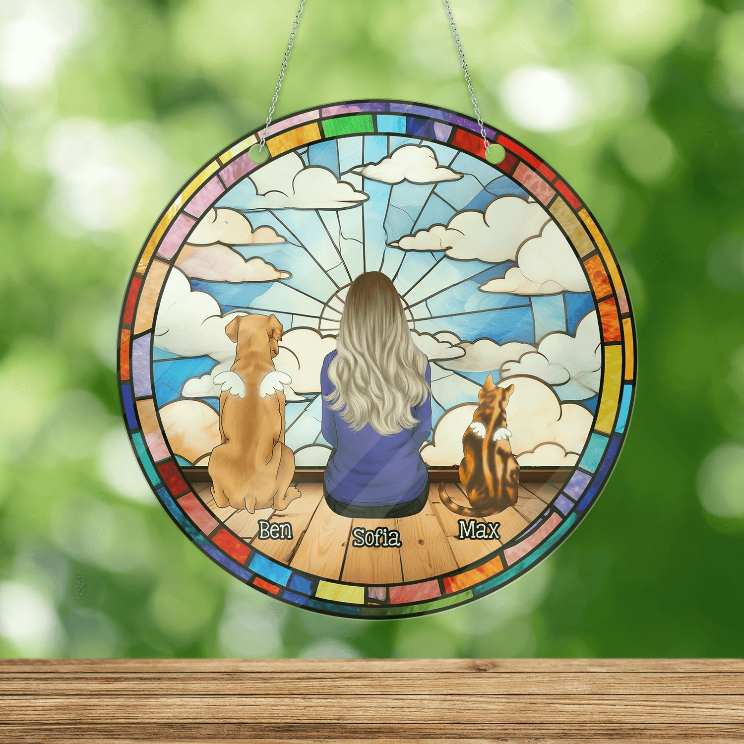Our Family Hanging Acrylic - Hanging Door Acrylic - Personalized Custom Shape Window Hanging Acrylic
