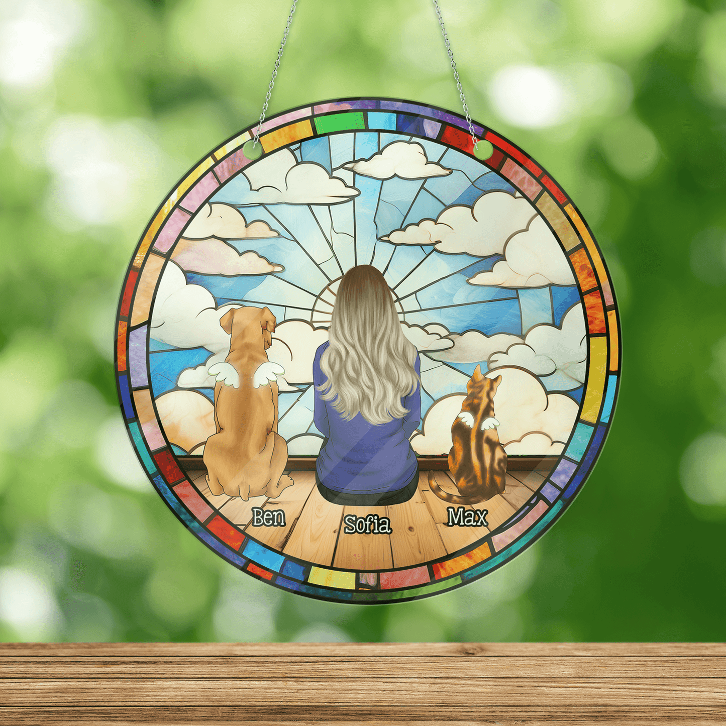 Our Family Hanging Acrylic - Hanging Door Acrylic - Personalized Custom Shape Window Hanging Acrylic