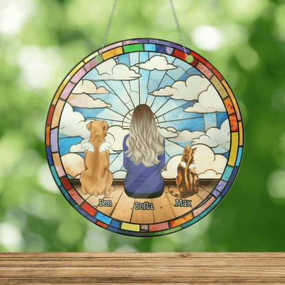 Our Family Hanging Acrylic - Hanging Door Acrylic - Personalized Custom Shape Window Hanging Acrylic