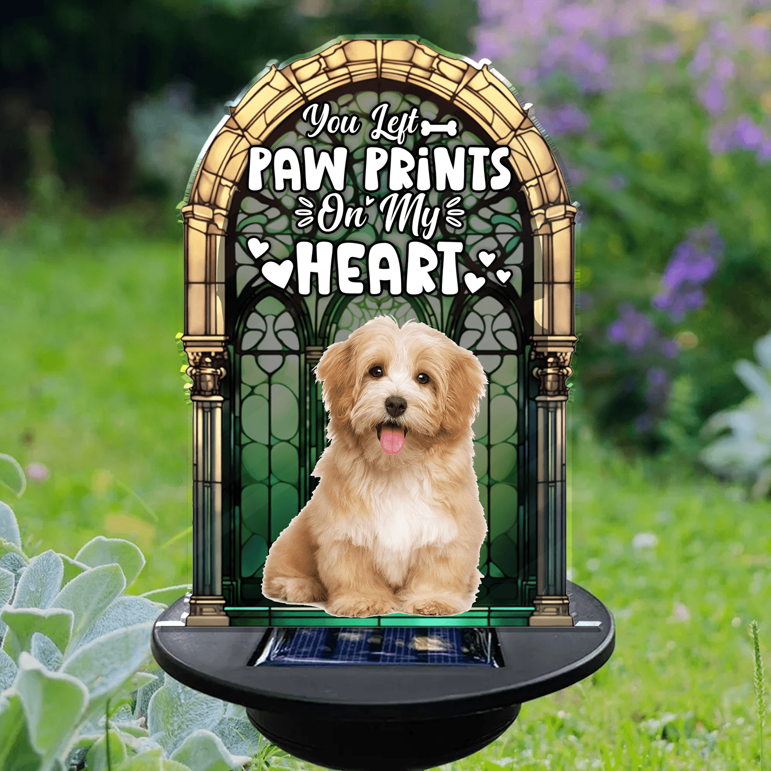 Loss of Pet - You Left Paw Prints On My Heart - Custom Solar Light