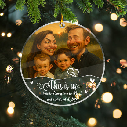 Caricature Art For Funny Couples - Personalized Custom Acrylic Ornament