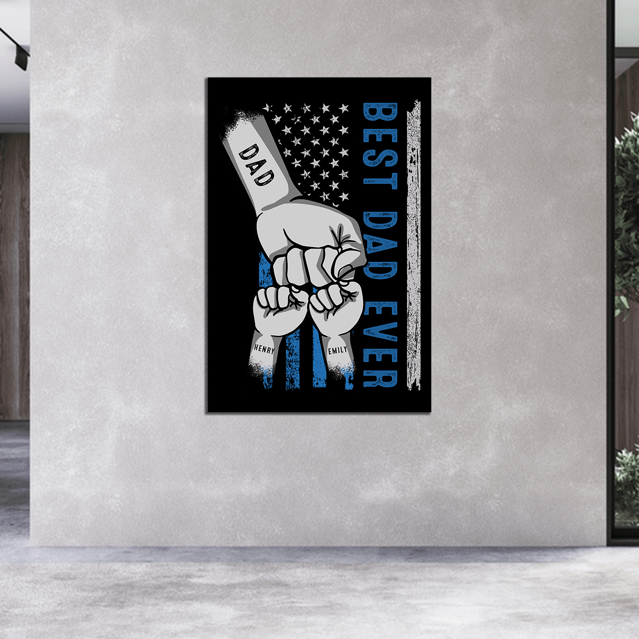 Custom Fist Bump Family Canvas - Personalized Dad Gift