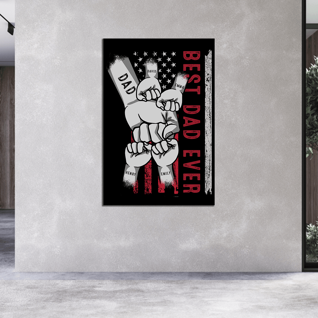 Custom Fist Bump Family Canvas - Personalized Dad Gift