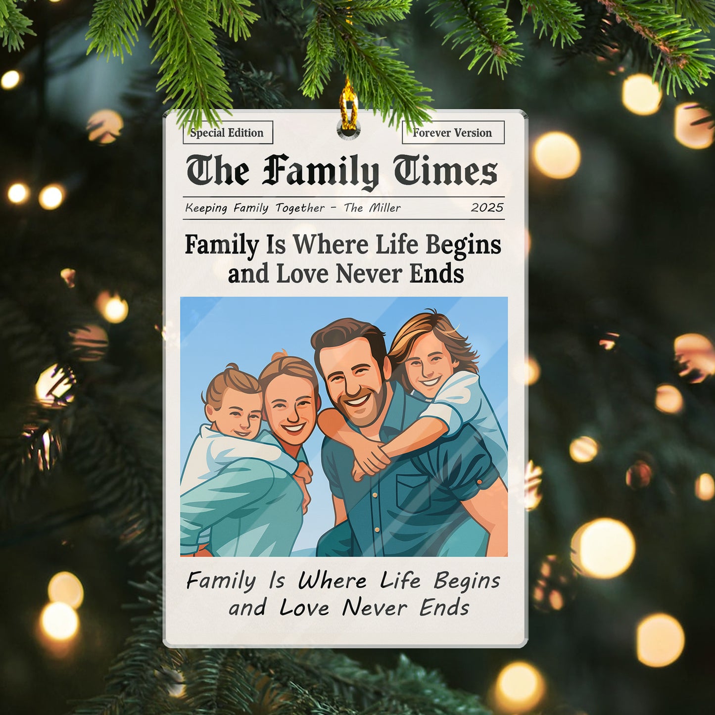 The Family Times - Personalized Custom Acrylic Ornament