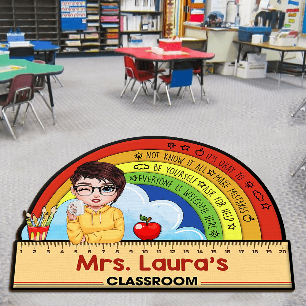 Custom Shape Teacher Doormat - Personalized Classroom Decor