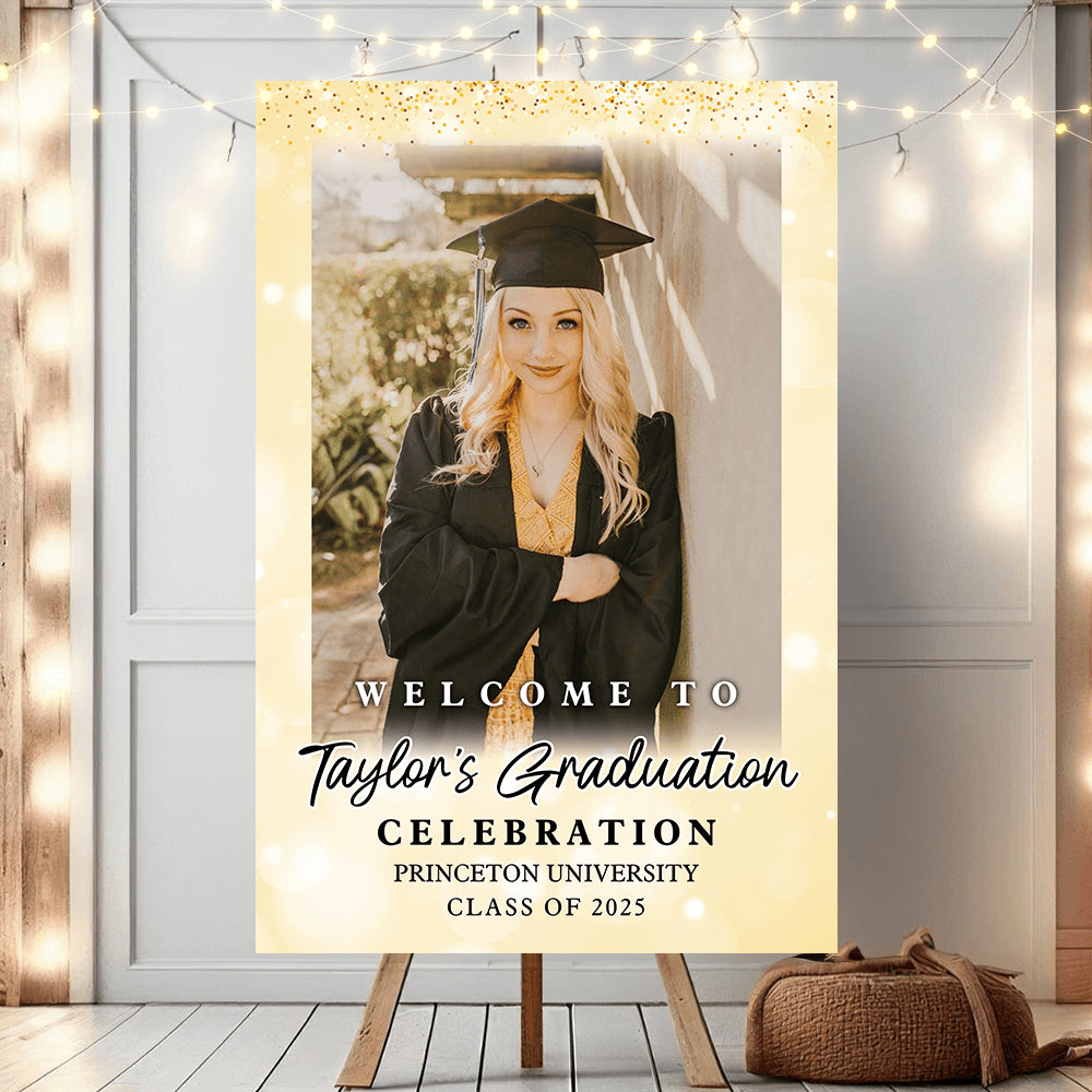 Shine 2025 Grad Photo - Graduation Party Welcome Sign - Graduation Poster