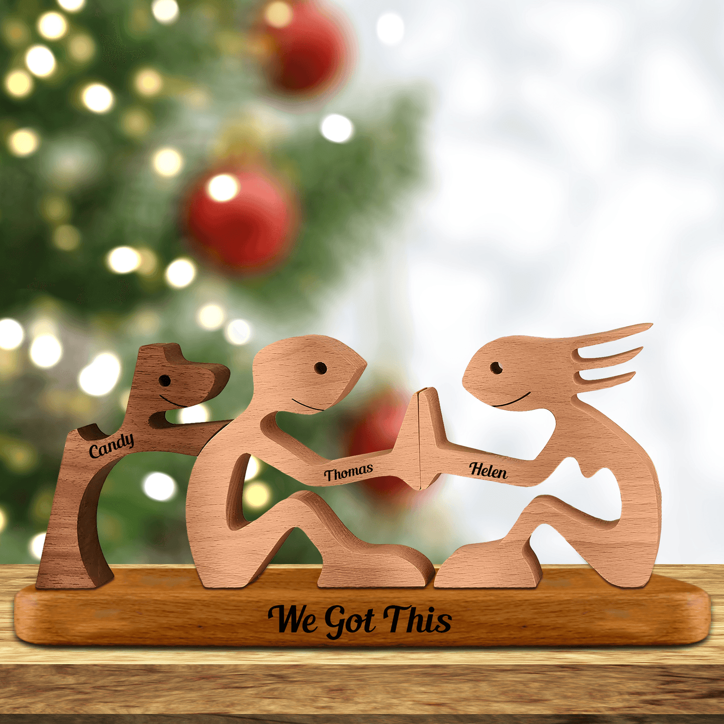 Personalized Pet Wood Carvings With Base - Custom Name Wooden Puzzle