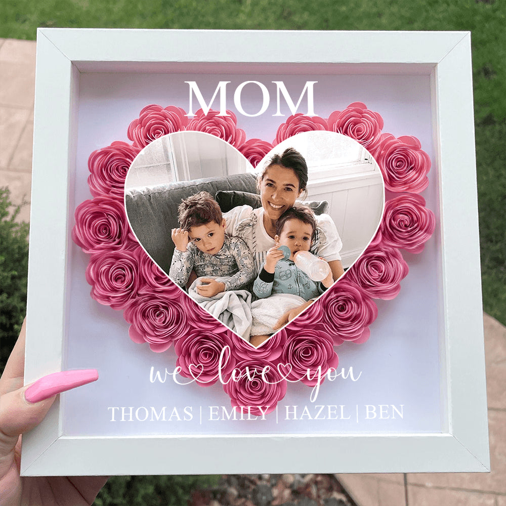 Personalized Shadow Box With Photos - Mom Gift ILY