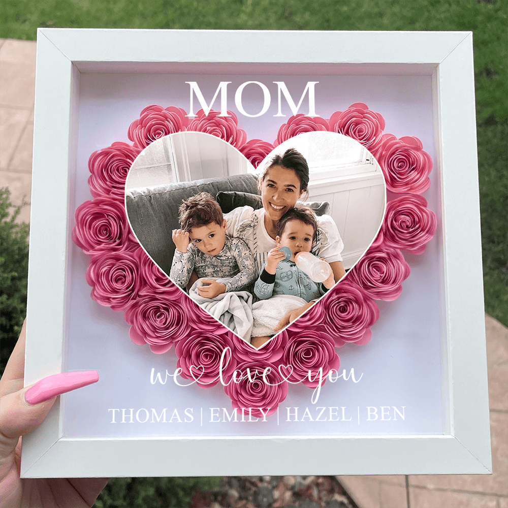 Personalized Shadow Box With Photos - Mom Gift ILY