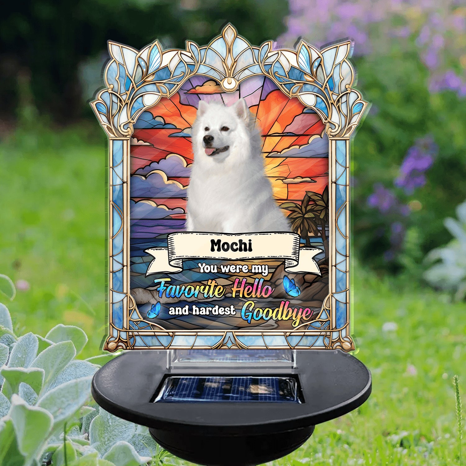 Loss of Pet - You Were My Favorite Hello - Personalized Solar Light
