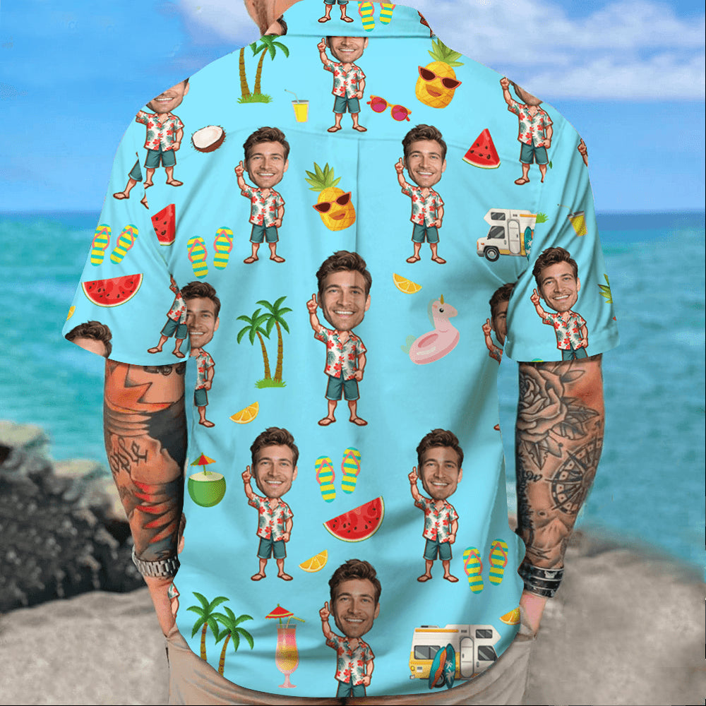 Custom Face Hawaiian Shirt - Personalized Beach Shirt Gift