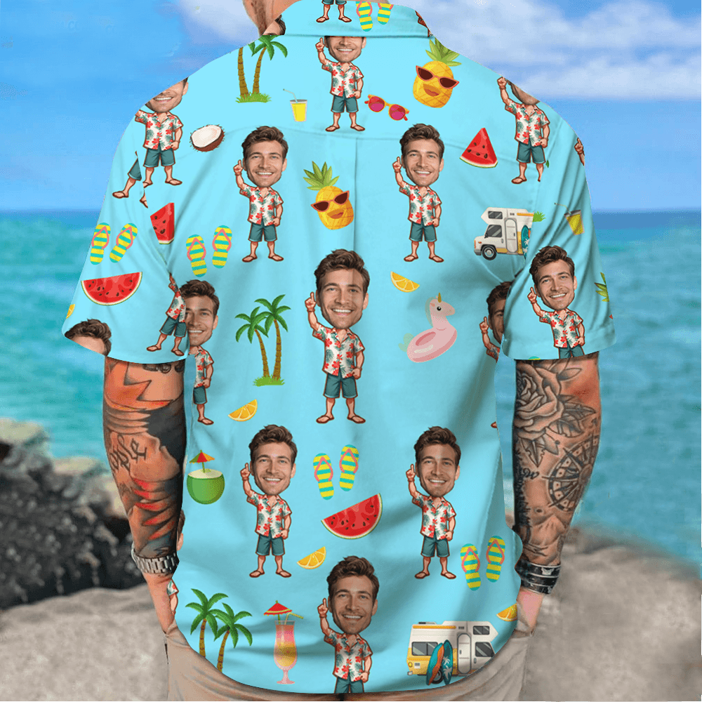Custom Face Hawaiian Shirt - Personalized Beach Shirt Gift