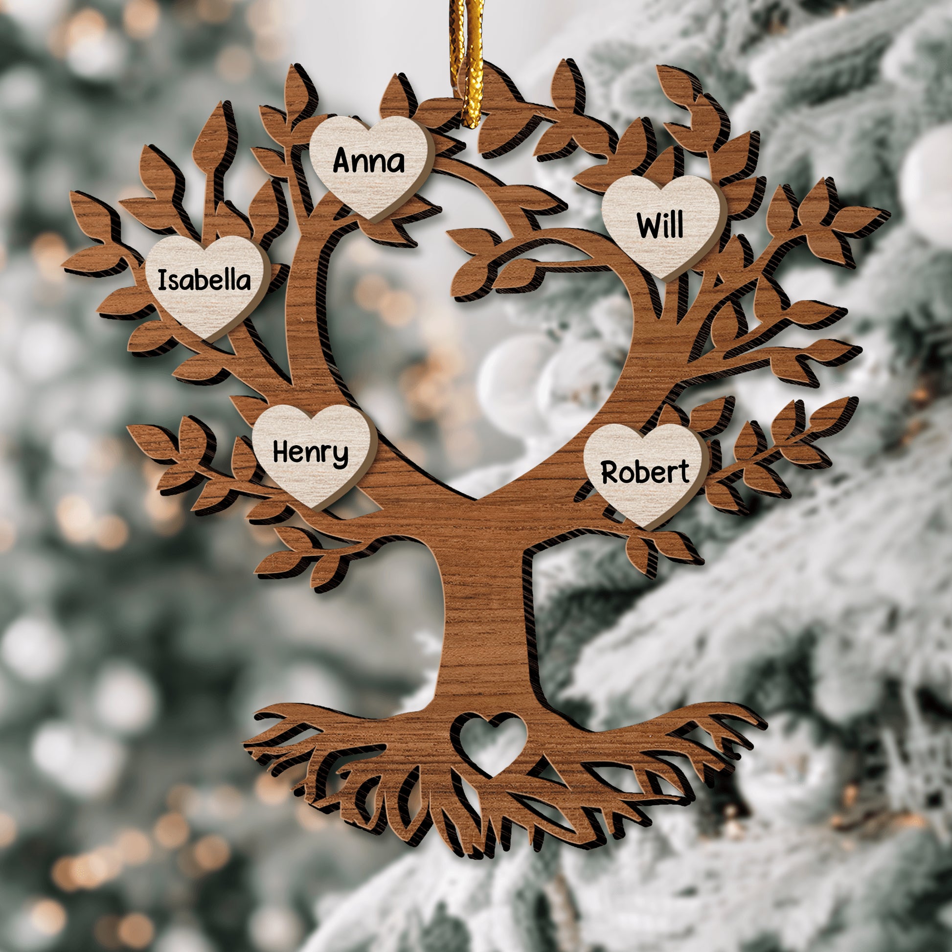 Tree Of Life Family Wood Ornament - Wood Ornament 2 Layered