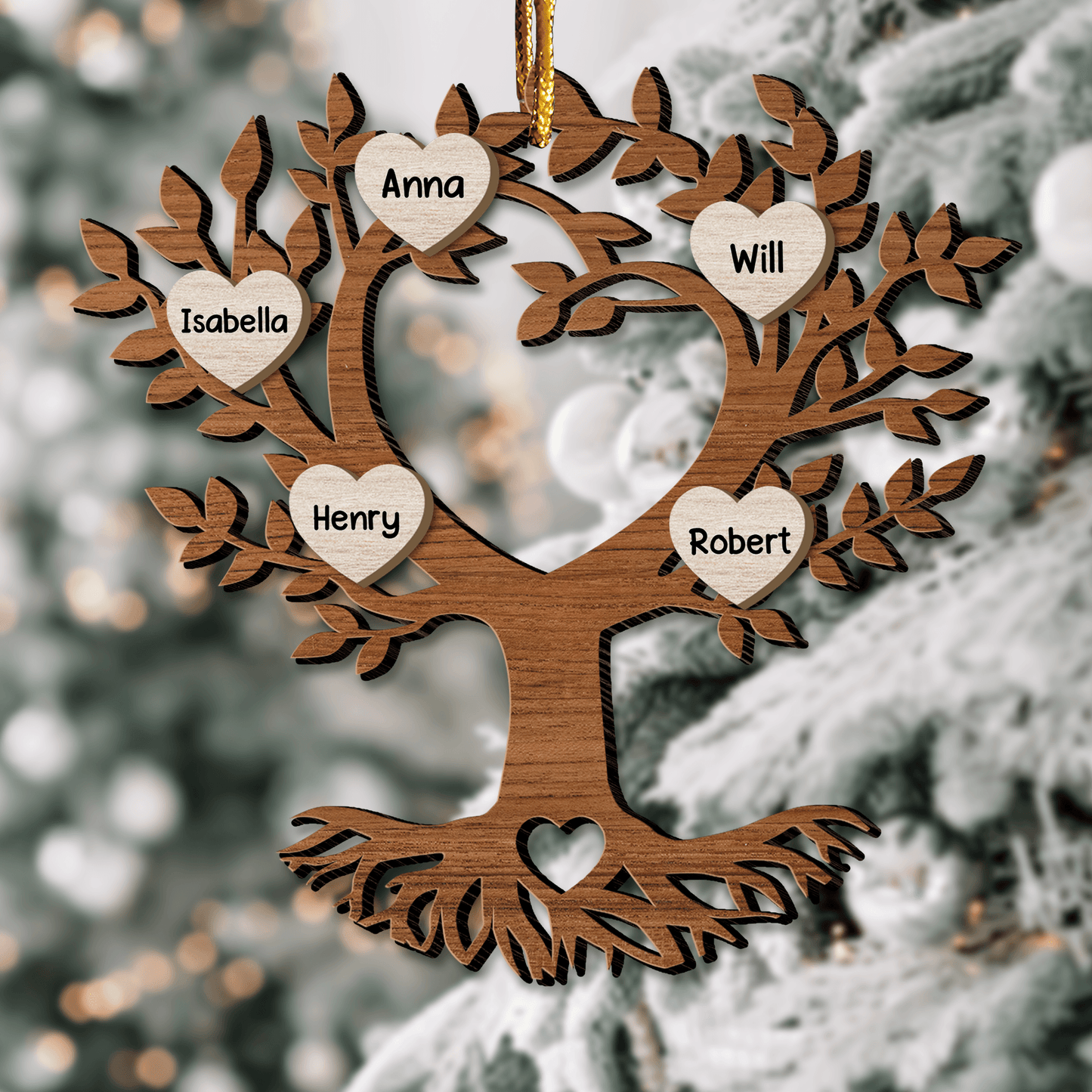 Tree Of Life Family Wood Ornament - Wood Ornament 2 Layered