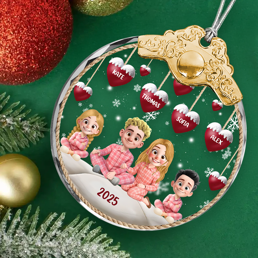 Our Grandkids - Personalized Glass Ornament With Silver Cap